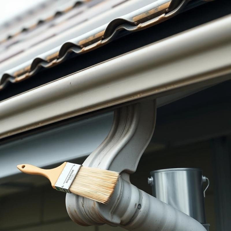 Przygotowanie do malowania rynien