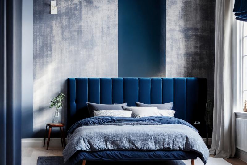 Granatowe akcenty we wnętrzach