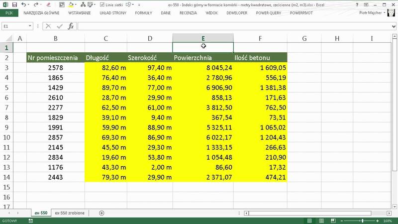 Obliczanie metrów kwadratowych