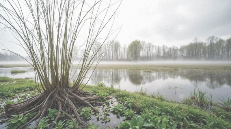 Podmokła działka rośliny