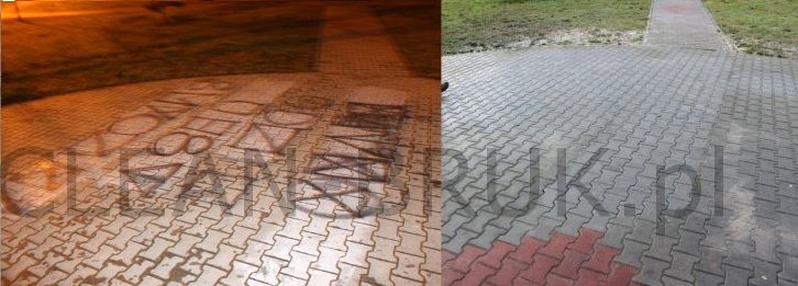 Usuwanie farby z kostki brukowej